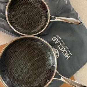 HexClad Stainless Steel Pan Duo w/ bags & boxes
